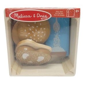 Melissa & Doug Toddlers Wooden Food Group Play Set Rice, Bread, Buns & Pretzel